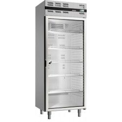 Armoire froide positive 535L Ext Inox 1 porte vitrée Groupe Logé