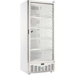 Armoire froide positive 540L Ext Blanc 1 porte vitrée Groupe Logé