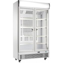 Armoire froide positive 710L Ext Blanc 2 portes vitrées Groupe Logé