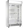 Armoire froide positive 710L Ext Blanc 2 portes vitrées Groupe Logé