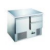 Saladette inox 2 Tiroirs 1 porte Profondeur 700mm Dessus inox 230 litres