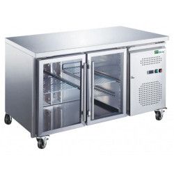 Table réfrigérée Positive GN1/1 Sans dosseret 282L 2 Portes vitrées Dessus inox