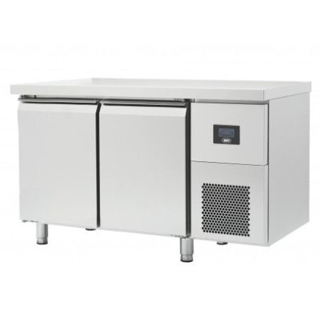 Table réfrigérée Positive Sans dosseret 301L 2 portes pleines Dessus inox
