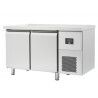 Table réfrigérée Positive Sans dosseret 301L 2 portes pleines Dessus inox