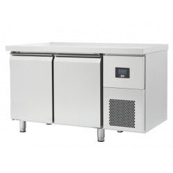 Table réfrigérée Positive Avec dosseret 301L 2 portes pleines Dessus inox