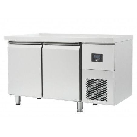 Table réfrigérée Négative Avec dosseret 301L 2 portes pleines Dessus inox