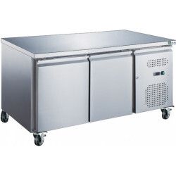 Table réfrigérée Positive Pâtisserie Sans dosseret 390L 2 portes Plan travail inox