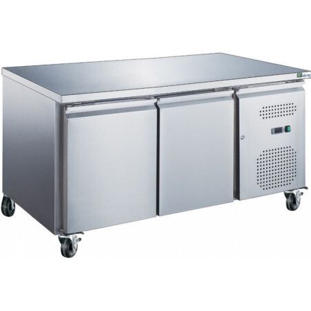 Table réfrigérée Positive Pâtisserie Sans dosseret 390L 2 portes Plan travail inox