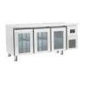 Table réfrigérée Positive Sans dosseret 457L 3 portes vitrées Dessus inox