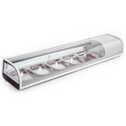 Vitrine réfrigérée Positive pour Bacs 5xGN1/2 Vitrage incurvé Hauteur 265mm