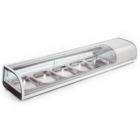 Vitrine réfrigérée Positive pour Bacs 5xGN1/2 Vitrage incurvé Hauteur 265mm