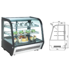 Vitrine réfrigérée Positive Bombée Service arrière portes coulissantes 100 litres