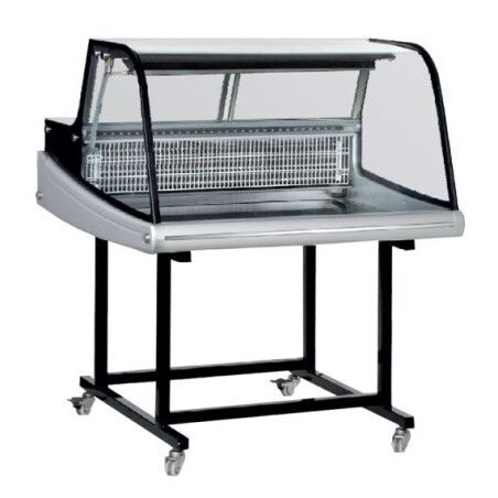 Vitrine réfrigérée à Poser Vitrage bombé L915mm Avec chariot