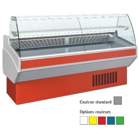 Vitrine d'exposition 2.50m Vitrage Bombé Froid ventilé Prof 820mm