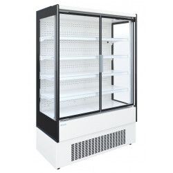 Vitrine murale Ventilée Blanche Groupe logé 2 Portes battantes vitrées Surface 0,98m²