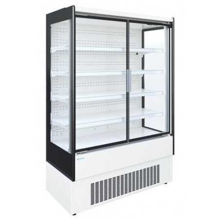 Vitrine murale Ventilée Blanche Groupe logé 2 Portes battantes vitrées Surface 1,48m²