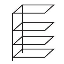 Kit Etagères Epoxy complément 4 niv 36x90 Cm