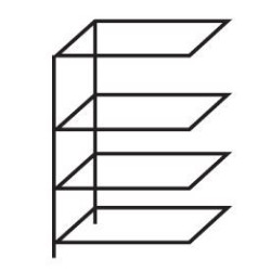 Kit Etagères Epoxy complément 4 niv 54x150 Cm