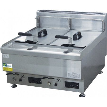 Friteuse Gaz à poser Capacité 2 cuves 10L P12Kw