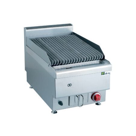 Grill gaz rainuré pierre de lave Surface utile 380x500 1 zone cuisson P7,2Kw