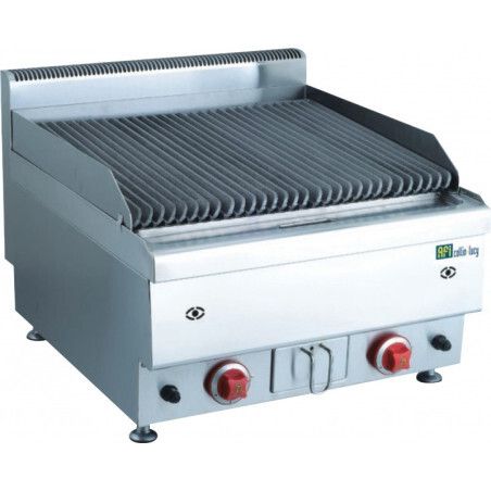 Grill gaz rainuré pierre de lave Surface utile 580x500 1 zone cuisson P14,4Kw