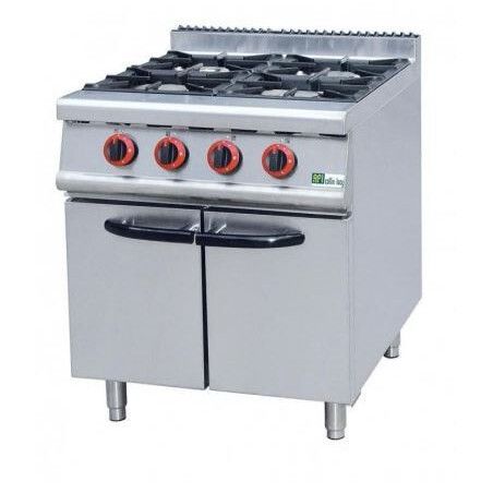 Fourneau Gaz 4 brûleurs sur Armoire neutre Profondeur 700mm