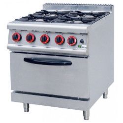 Fourneau Gaz 4 brûleurs sur Four Gaz statique Profondeur 700mm