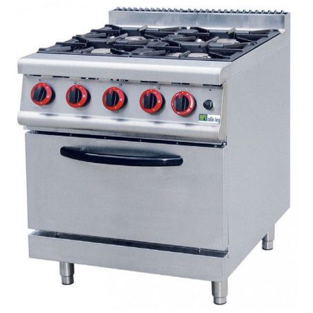 Fourneau Gaz 4 brûleurs sur Four Gaz statique Profondeur 700mm