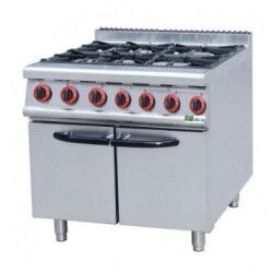 Fourneau Gaz 6 brûleurs sur Armoire neutre Profondeur 700mm