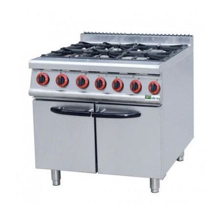 Fourneau Gaz 6 brûleurs sur Armoire neutre Profondeur 700mm