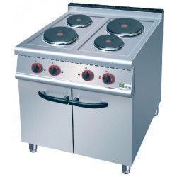 Fourneau Electrique 4 plaques sur Armoire neutre Profondeur 700mm