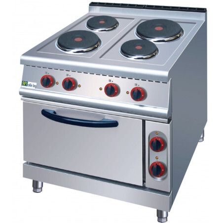 Fourneau Electrique 4 plaques sur Four électrique statique Profondeur 700mm