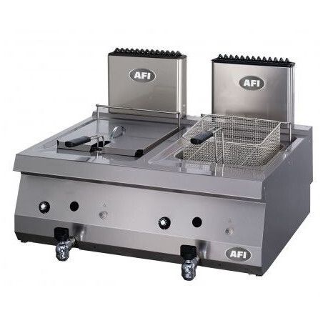 Friteuse Gaz à poser Capacité 2 cuves 12L P20Kw