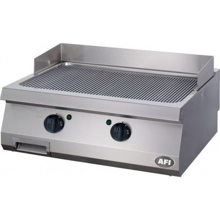 Grill électrique rainuré Acier carbone Surface 800 x 700 2 zones cuisson P9Kw