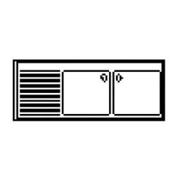 Plonge L1800 P700 2 Bacs 500x500x30mm + 1 Egouttoir Gauche