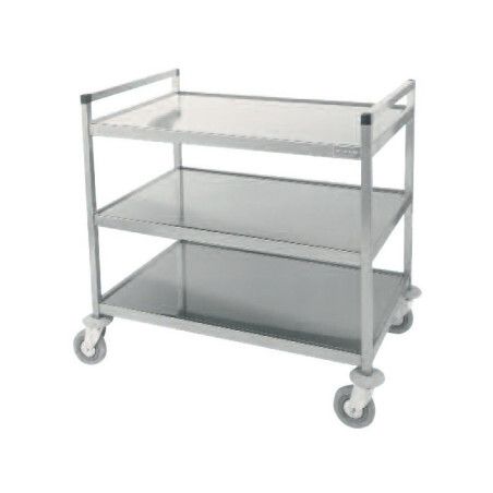 Chariot de service Inox 3 Tablettes Longueur 1000mm