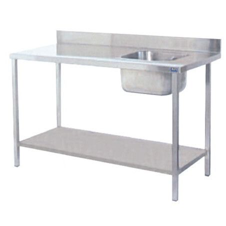 Table de chef bac à Gauche L 200 Cm