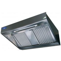 Hotte murale statique moteur incorporé Débit 1260m3/h Sortie 208x232mm L1200mm