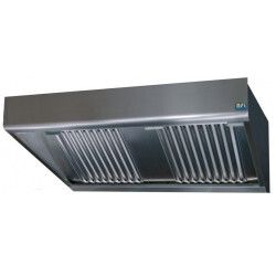 Hotte murale dynamique moteur à distance Débit 2000m3/h Sortie 2x300x400mm L3000mm