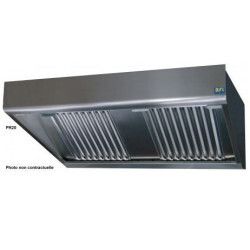 Hotte murale dynamique moteur à distance Débit 2000m3/h Sortie 2x300x500mm L3600mm