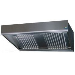 Hotte murale dynamique moteur à distance Débit 2000m3/h Sortie 2x300x500mm L4000mm