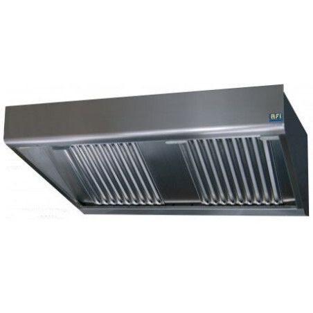 Hotte murale dynamique moteur à distance Débit 2000m3/h Sortie 2x300x500mm L4000mm