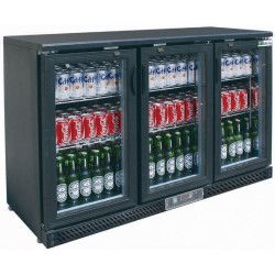 Arrière-bar Ext Noir Groupe Logé 3 Portes battantes vitrées 335L
