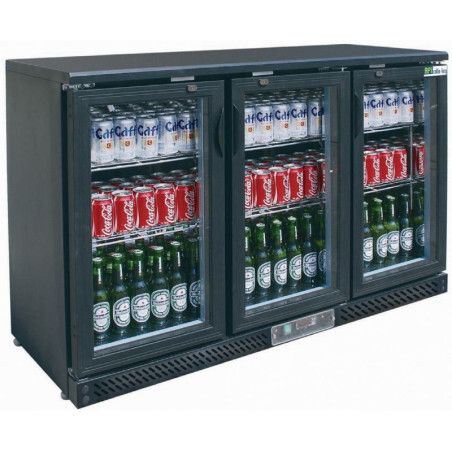 Arrière-bar Ext Noir Groupe Logé 3 Portes battantes vitrées 335L
