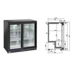 Arrière-bar Ext Noir Groupe Logé 2 Portes coulissantes vitrées 201L