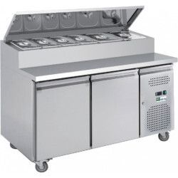 Saladette 2 Portes Profondeur 700mm Dessus Bacs GN 282 litres