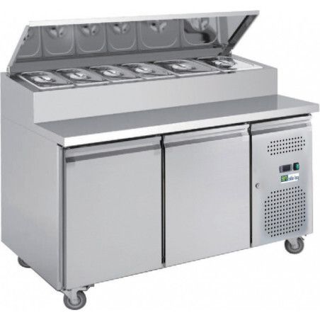 Saladette 2 Portes Profondeur 700mm Dessus Bacs GN 282 litres