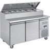Saladette 2 Portes Profondeur 800mm Dessus Bacs GN 390 litres