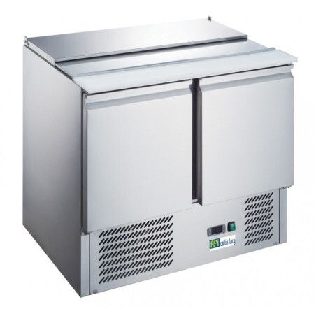 Saladette 2 Portes Profondeur 700mm Dessus Bacs GN1/1 240 litres