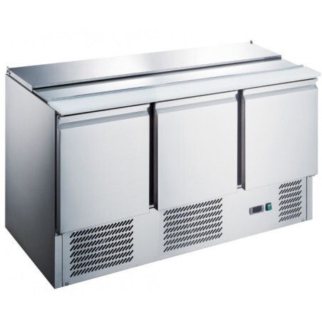 Saladette 3 Portes Profondeur 700mm Dessus Bacs GN1/1 Volume 368 litres